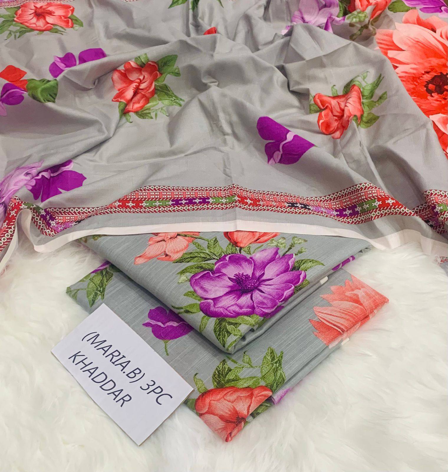 Digital Printed 3 Pcs Soft Khaddar Suit -03