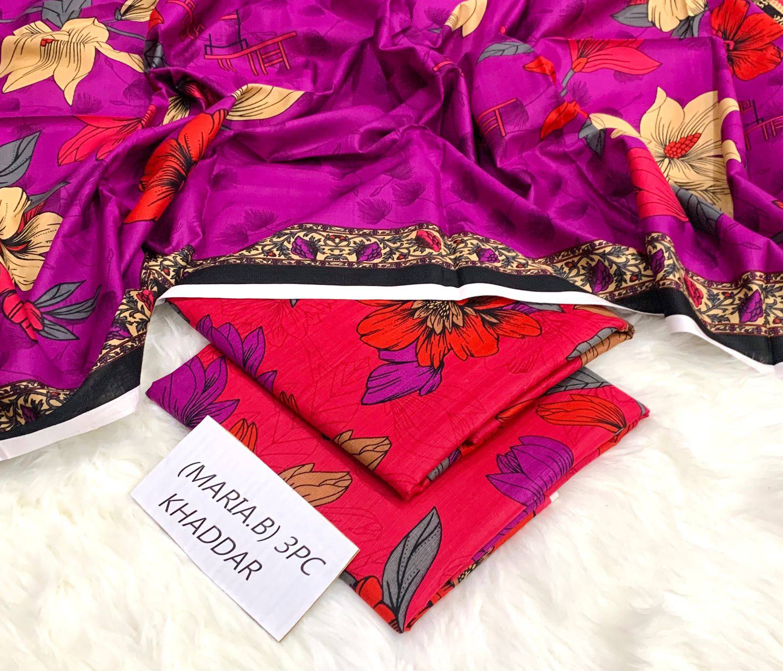 Digital Printed 3 Pcs Soft Khaddar Suit -08