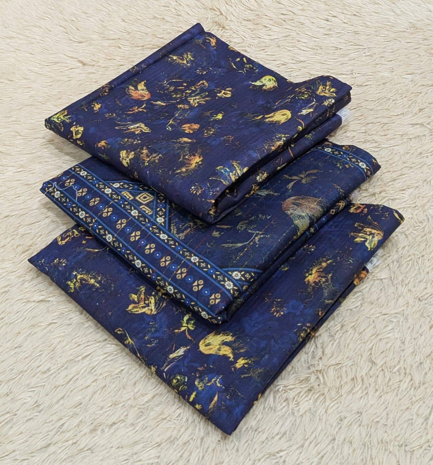 Digital Printed 3 Piece Soft Khaddar Suit -D#16